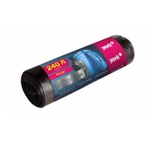 Мешки строительные для мусора 240 л, черные, в рулоне 10 шт., ПВД, 28 мкм, YORK, 902230
