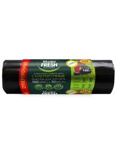 Мешки для мусора 160 л, XXXL, суперпрочные, черные, 28 мкм, 10 шт., Master FRESH