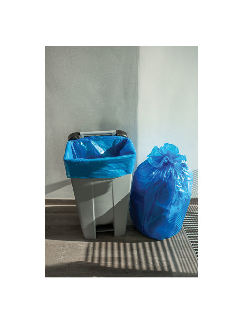 Мешки для мусора 160 л, синие, в рулоне 10 шт., ПВД, 21 мкм, 120х87 см, PACLAN 
