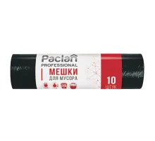 Мешки для мусора 240 л, черные, в рулоне 10 шт., ПВД, 30 мкм, 112х140 см, PACLAN Professional, 1338717