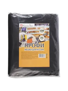 Мешки для мусора 120 л, черные, в пачке 25 шт., ПВД, 55 мкм, 70х110 см, особо прочные, КОНЦЕПЦИЯ БЫТА 