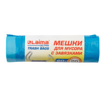 Мешки для мусора с завязками LAIMA 