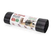 Мешки для мусора 120 л, черные, в рулоне 10 шт., прочные, ПНД 18 мкм, 70х110 см, LAIMA, 601386