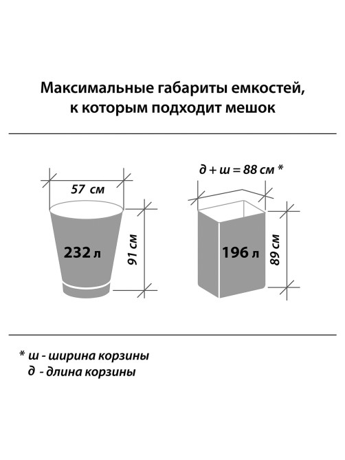 Мешки для мусора 240 л, черные, в рулоне 5 шт., ПВД 30 мкм, 90х130 см, ЛЮБАША эконом, 605338