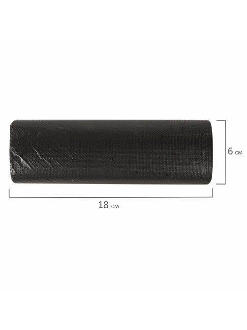 Мешки для мусора 120 л, черные, в рулоне 10 шт., прочные, ПНД 18 мкм, 70х110 см, LAIMA, 601386