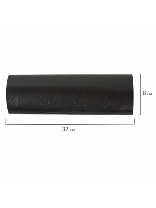 Мешки для мусора 240 л черные, в рулоне 10 шт., ПВД 30 мкм, 90x130 см, ЛЮБАША эконом, 608916