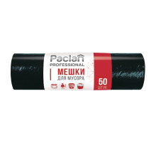 Мешки для мусора 120 л, черные, в рулоне 50 шт., ПВД, 20 мкм, 70х110 см, PACLAN 