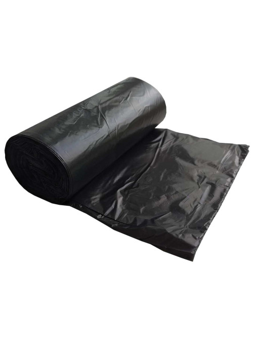 Мешки для мусора, 60 л, черные, в рулоне 20 шт., ПНД, 7 мкм, 60х70 см, эконом, КБ, 