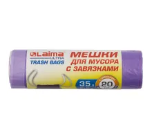 Мешки для мусора с завязками LAIMA 