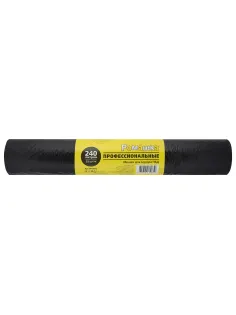 Мешки для мусора 240 л, черные, в рулоне 25 шт., ПВД 30 мкм, 90x130 см, РОМАШКА 