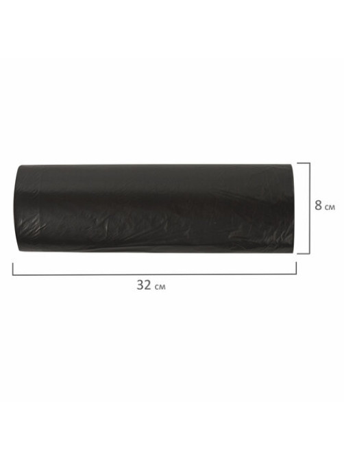 Мешки для мусора 240 л черные, в рулоне 10 шт., ПВД 30 мкм, 90x130 см, ЛЮБАША эконом, 608916