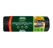Мешки для мусора 60 л, 67х57 см, черные, 9 мкм, 20 шт., Master FRESH