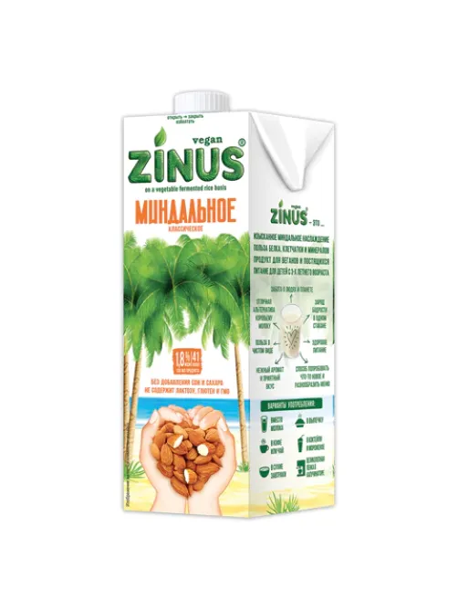 Миндальное молоко ZINUS, 1 л