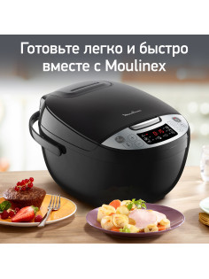 Мультиварка MOULINEX MK611832, 750 Вт, 4 л, 10 программ, таймер, функция Keep Warm, черный, 7211004519