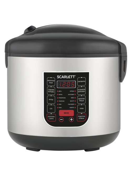 Мультиварка SCARLETT SC-MC410S27, 900 Вт, 5 л, 22 программы, серебро/черная