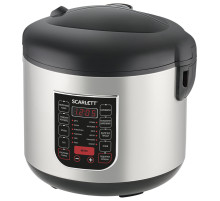 Мультиварка SCARLETT SC-MC410S27, 900 Вт, 5 л, 22 программы, серебро/черная