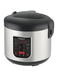 Мультиварка SCARLETT SC-MC410S27, 900 Вт, 5 л, 22 программы, серебро/черная