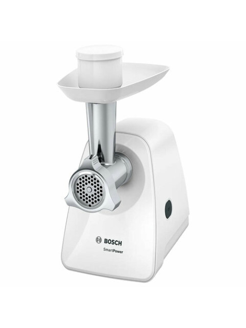 Мясорубка BOSCH MFW2500W, 1500 Вт, производительность 1,7 кг/мин, металлический шнек, пластик, белая