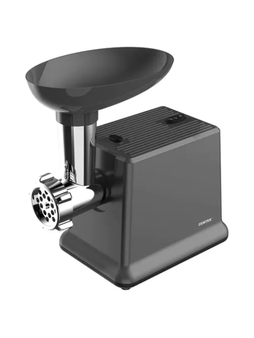 Мясорубка CENTEK CT-1624, 2000 Вт, производительность 2 кг/мин, 4 насадки, реверс, черный