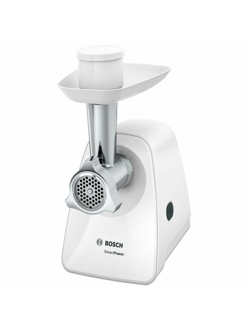 Мясорубка BOSCH MFW2500W, 1500 Вт, производительность 1,7 кг/мин, металлический шнек, пластик, белая
