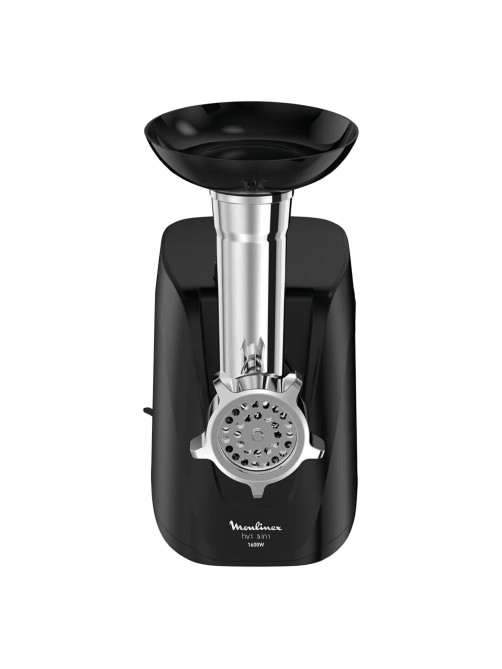 Мясорубка MOULINEX ME112832, 1600 Вт, производительность 1,9 кг/мин, 5 насадок, реверс, пластик, черная, 8010000864