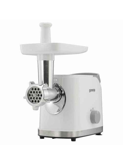 Мясорубка GORENJE MG1802SJW, 1800 Вт, производительность 2,1 кг/мин, 7 насадок, реверс, белый