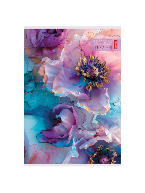Тетрадь А4 80 л., HATBER скоба, клетка, Soft-touch ламинация, 