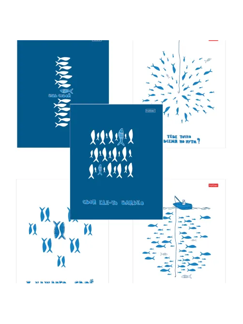 Тетрадь обложка пластик с печатью, А5, 96 л., скоба, клетка, HATBER, 