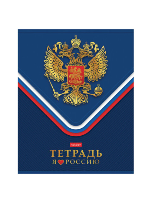Тетрадь А5 48 л,. HATBER скоба, клетка, матовая ламинация, 3D-фольга, 