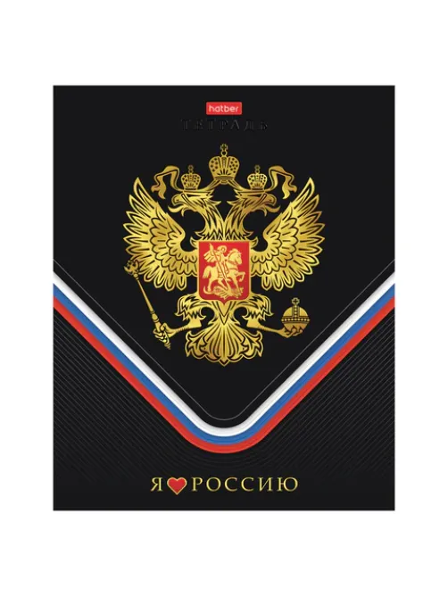 Тетрадь А5 48 л., HATBER, скоба, клетка, матовая ламинация, 3D-фольга, 3D-лак, Россия (микс), 093210, 48Т5лофлВ1