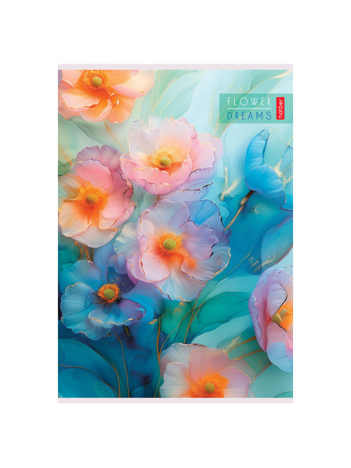 Тетрадь А4 80 л., HATBER скоба, клетка, Soft-touch ламинация, 