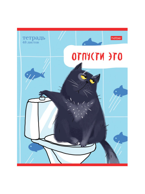 Тетрадь А5 48 л., HATBER скоба, линия, обложка картон, 