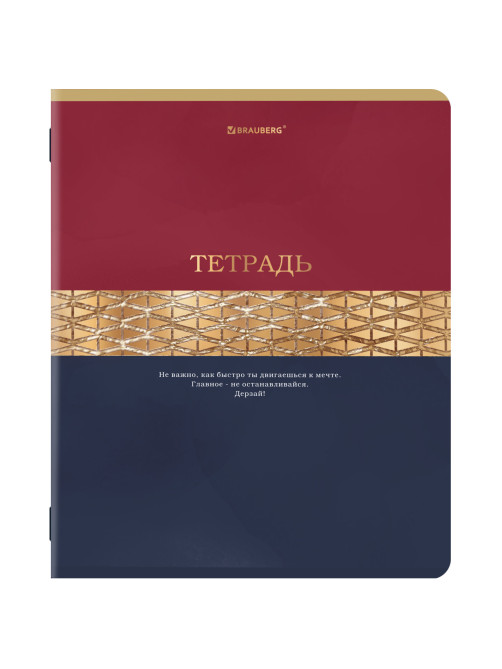 Тетради ДЭК А5 48 л. КОМПЛЕКТ 5 шт. BRAUBERG скоба, клетка, SoftTouch, фольга, GOLDY, 404925