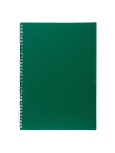 Тетрадь обложка пластик, А4, 80 л., гребень, клетка, HATBER, 