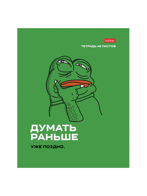 Тетрадь А5 48 л., HATBER скоба, клетка, обложка картон, 