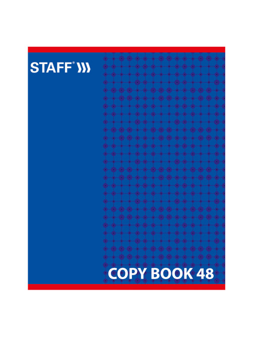 Тетрадь А5, 48 л., STAFF, скоба, клетка, офсет №2 ЭКОНОМ, обложка картон, 