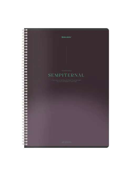 Тетрадь А4, 96 л., BRAUBERG, гребень, клетка, Soft Touch, 