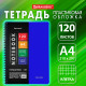Тетрадь обложка пластик, А4, 120 л., спираль пластик, клетка, BRAUBERG 