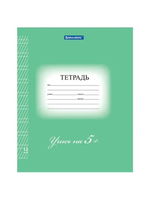 Тетрадь 12 л. BRAUBERG ЭКО 