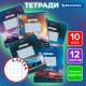Тетради ДЭК 12 л., КОМПЛЕКТ 10 шт., BRAUBERG, клетка, обложка картон, 