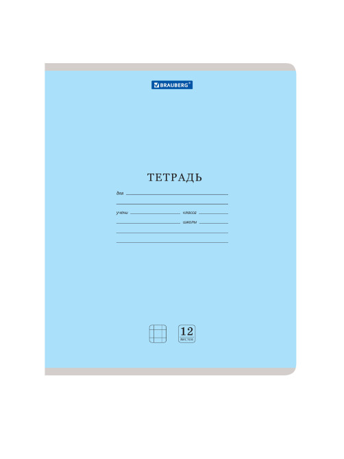 Тетради ДЭК 12 л. КОМПЛЕКТ 20 шт. BRAUBERG КЛАССИКА NEW, клетка, обложка картон, СИНЯЯ, 880049