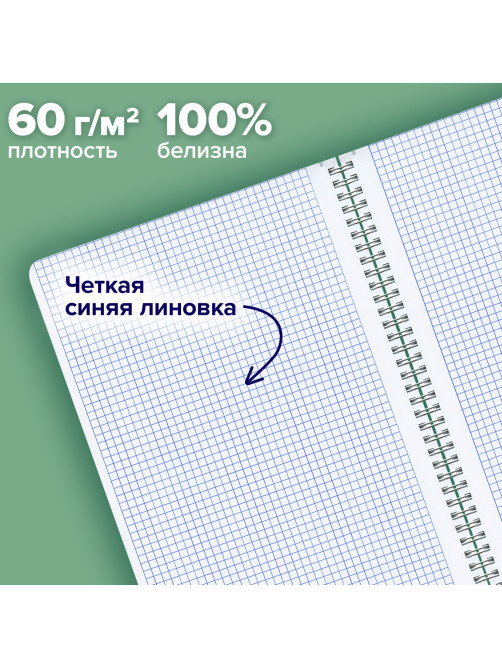 Тетради ДЭК А4 96 л. КОМПЛЕКТ 2 шт. BRAUBERG гребень, клетка, SoftTouch, 