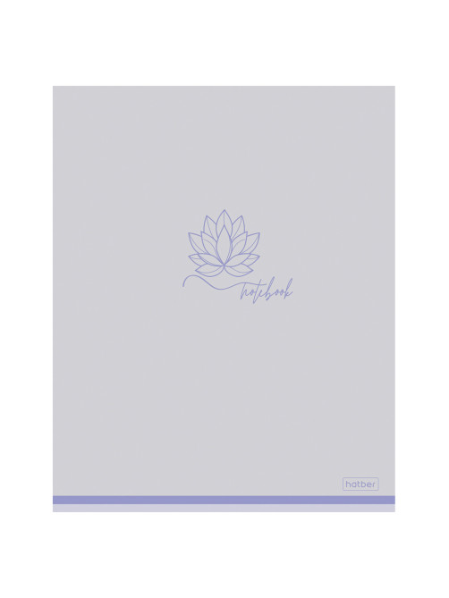 Тетрадь А5 48 л., HATBER скоба, клетка, Soft-touch ламинация, 