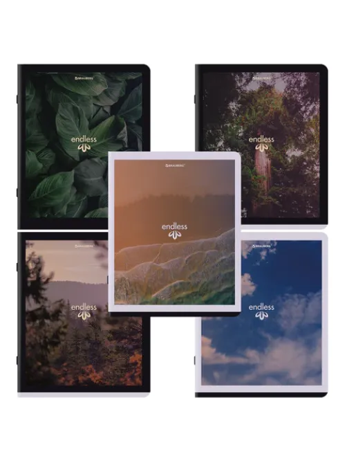 Тетрадь А5, 48 л., BRAUBERG, скоба, клетка, матовая ламинация, 