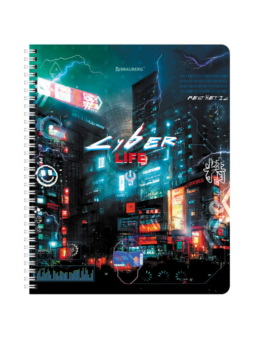 Тетради ДЭК А5 48 л. КОМПЛЕКТ 4 шт., BRAUBERG, гребень, клетка, глянцевый лак, 