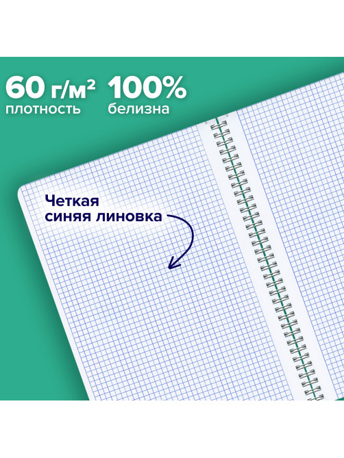 Тетради ДЭК А4 96 л. КОМПЛЕКТ 2 шт. BRAUBERG гребень, клетка, TWIN-лак, 