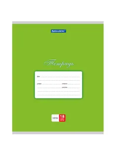 Тетрадь 18 л. BRAUBERG КЛАССИКА, клетка, обложка картон, ЗЕЛЕНАЯ, 104730