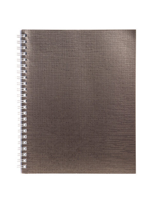 Тетрадь бумвинил, А5, 96 л., гребень, офсет №1, клетка, КОРИЧНЕВАЯ Metallic, HATBER, 059709, 96Т5бвВ1гр