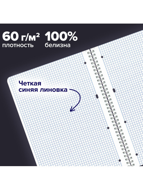 Тетради КОМПЛЕКТ 2 шт., А4, 96 л., BRAUBERG гребень, клетка, глянцевый лак, 
