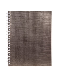 Тетрадь бумвинил, А5, 96 л., гребень, офсет №1, клетка, КОРИЧНЕВАЯ Metallic, HATBER, 059709, 96Т5бвВ1гр